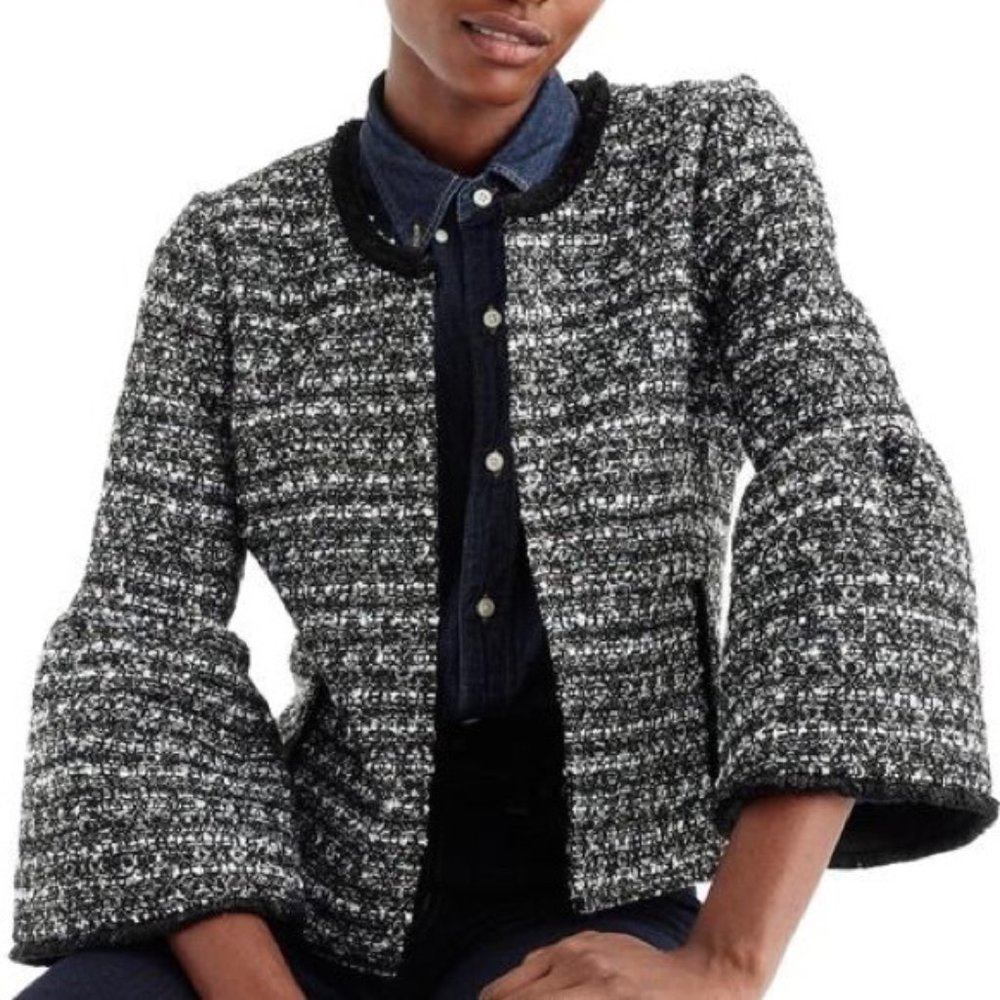 JCrew Tweed Lady Jacket Bell Sleeves